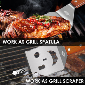 Grillspatel für Grill, 7-in-1-Grillwerkzeug für Grill,Multifunktion Grillwerkzeug, Papa-Geschenke, Geschenke für Männer.