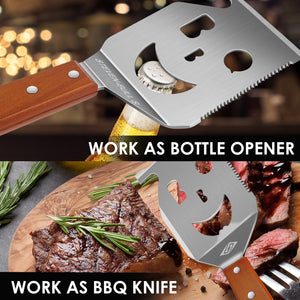 Grillspatel für Grill, 7-in-1-Grillwerkzeug für Grill,Multifunktion Grillwerkzeug, Papa-Geschenke, Geschenke für Männer.