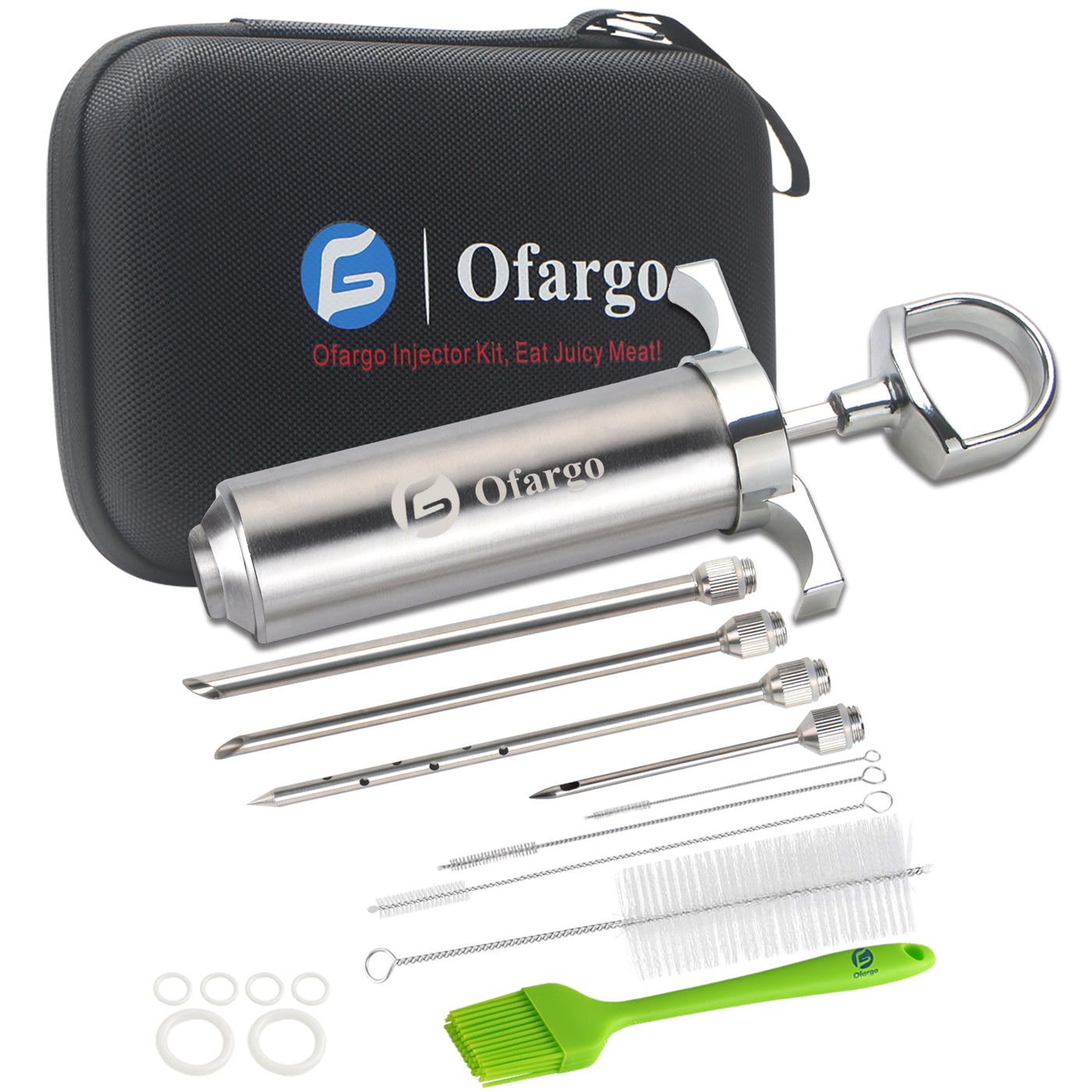 Ofargo Meat Injector, Meat Injectors for Smoking, 3 Marinade Injector Syringe Needles; Injector Marinades for Meats, Turkey, Beef; 2-oz, User Manual