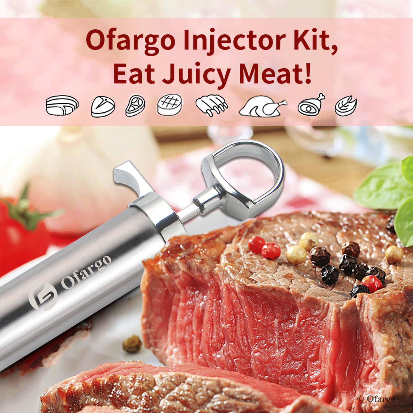 Tri-Sworker Meat Injector Syringe for Smoking with 4 Marinade Flavor Food  Inject